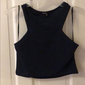 Navy blue dressy crop top